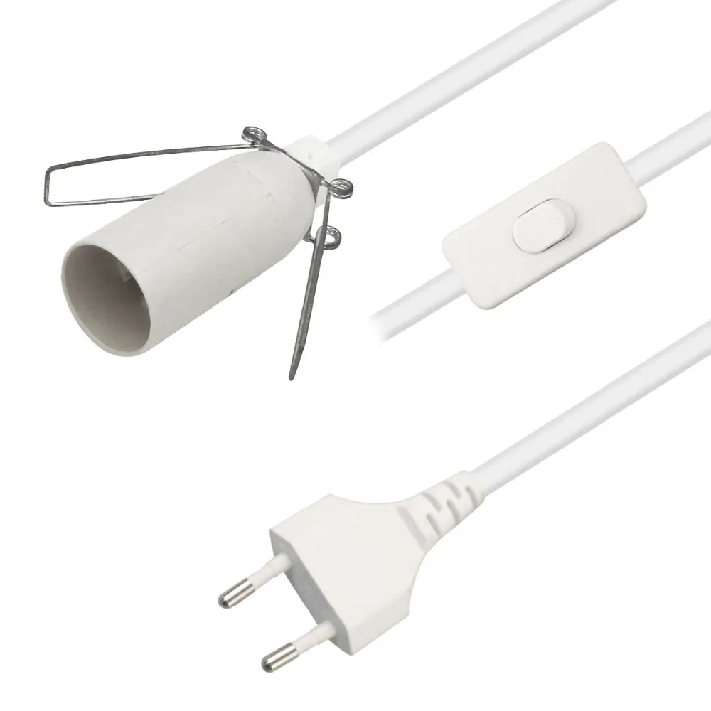 European VDE approved 2.5A flat wire power cable 2 pin eu plug lamp power cord with on/off switch