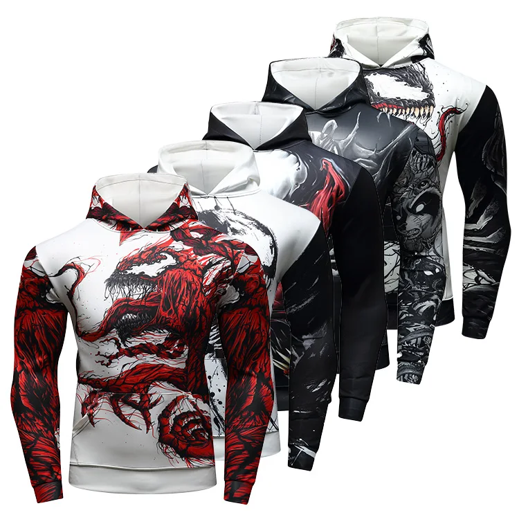 Guangzhou clothing manufacturer custom 3d printed active hoodies high quality customised hoodies