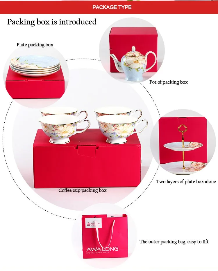 2017 Grace tea sets with pink flower pattern / Royal Style 11pcs coffee sets.jpg