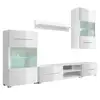 Sales White High Gloss UV Modern Top Box TV Stand and Side Cabinet Set