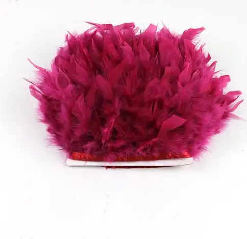 2 Meter Dyed Red color Turkey feather fringe trim 6-8inches chandelle marabou