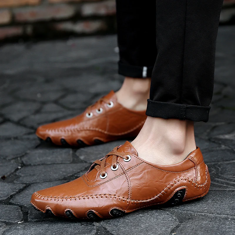 Wholesale Men's Casual Shoes,Solid Color Upper Wear-resistant Rubber ...