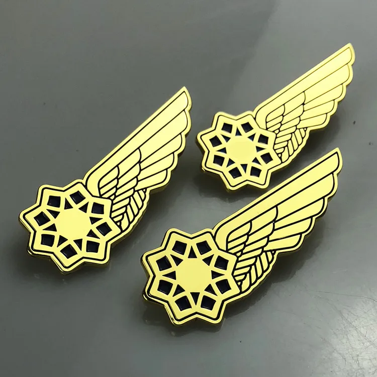 Custom Made Pilot Wings Pin Badge Metal Logo Brooch Gold Pin Buy Gold