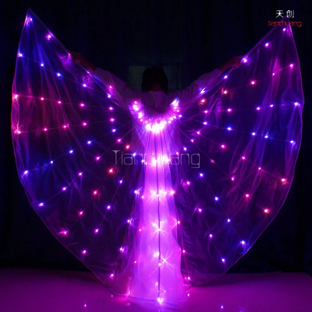Color Change Led Isis Wings For Dance,Led Belly Dance Wings Customize,Rf Remote Light Up Fairy