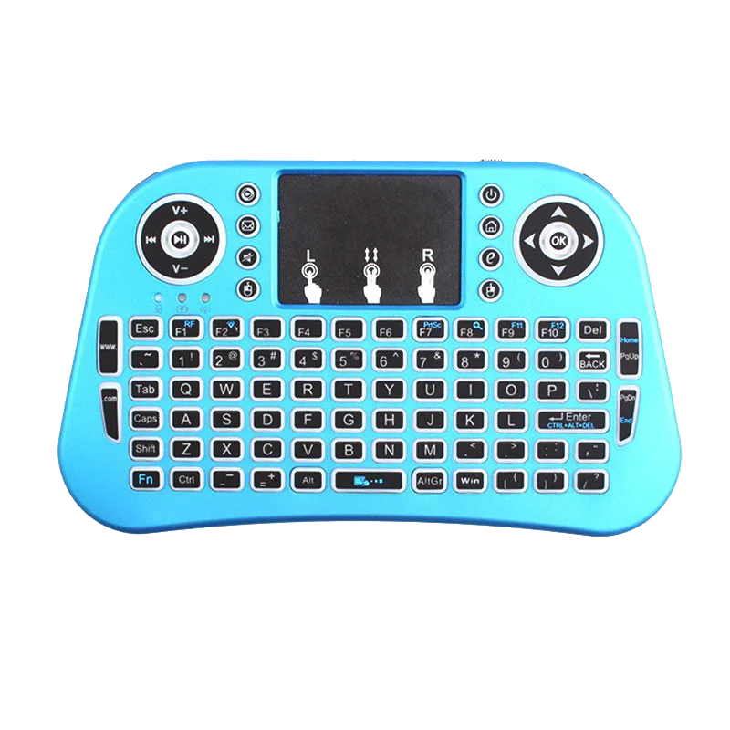 Rgb Color Changing Mini Cordless Keyboard With Fly Mouse And Touchpad