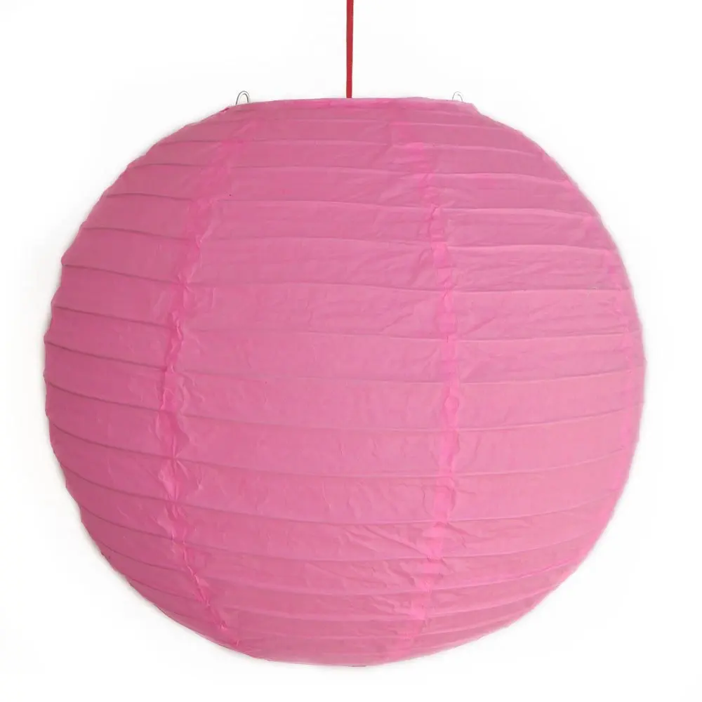 pink and green paper lanterns