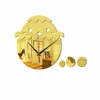 Creative chicken shell stereo acrylic mirror wall clock