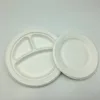 Biodegradable tableware,disposable sugarcane 3 compartment food container 9inch