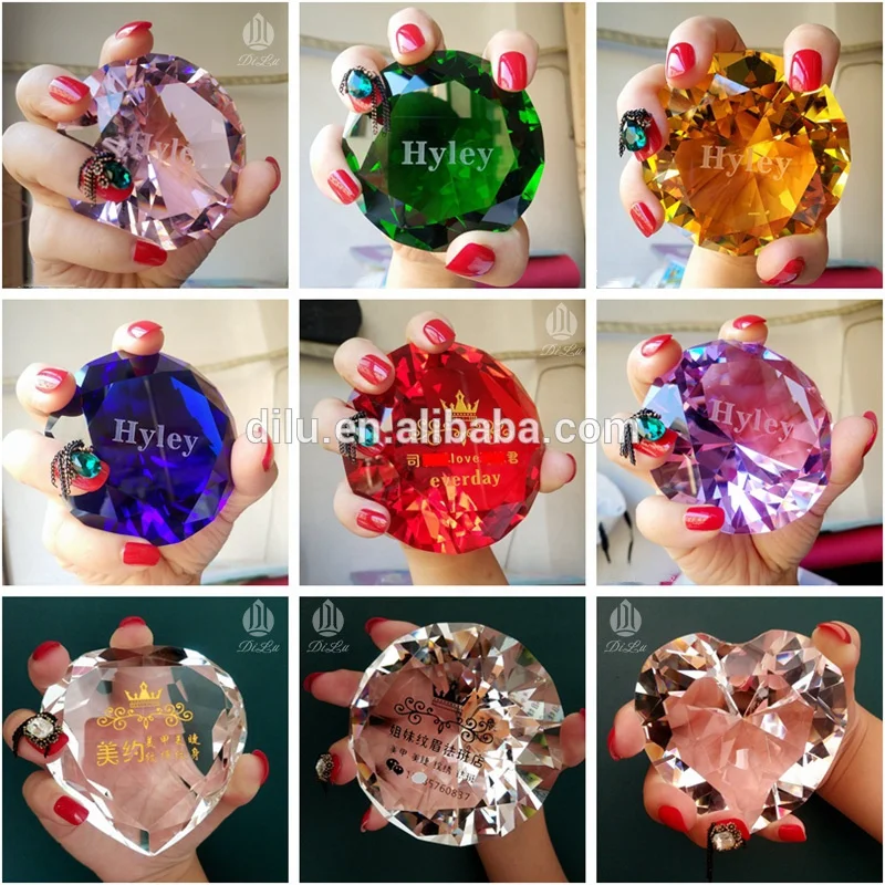 Wholesale Cheap Glass Diamond Paperweight Clear Decorative K9 Crystal Diamonds