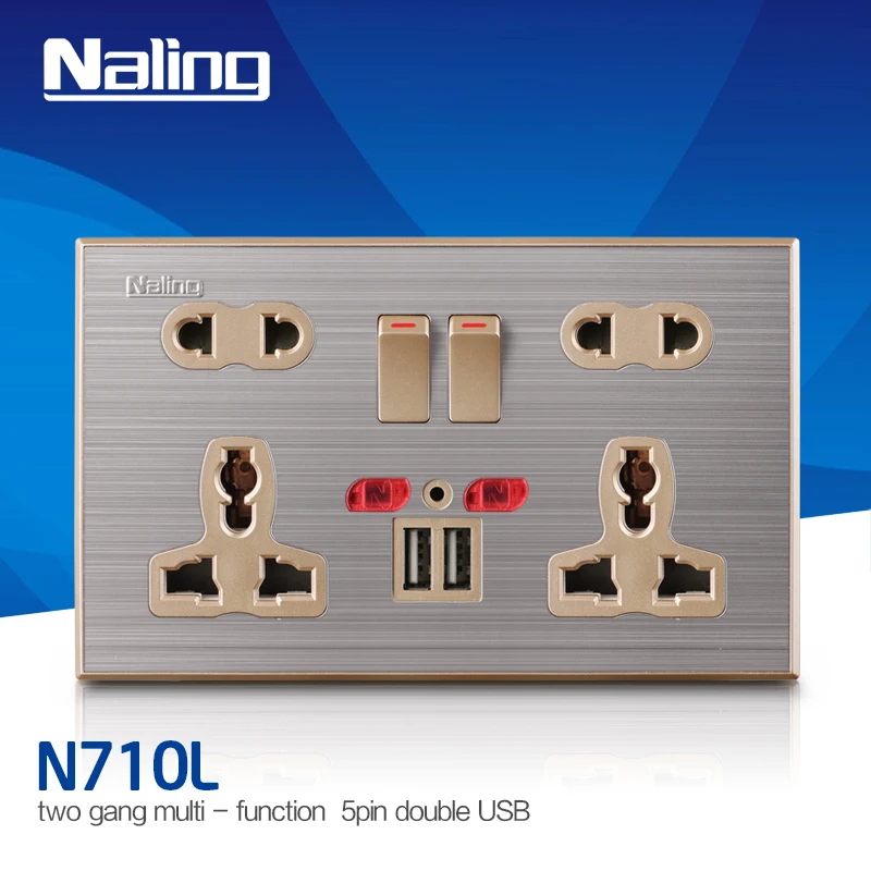 Double 13a 5pin Electric Socket Buy 5pin Electric Socket,13a 5pin