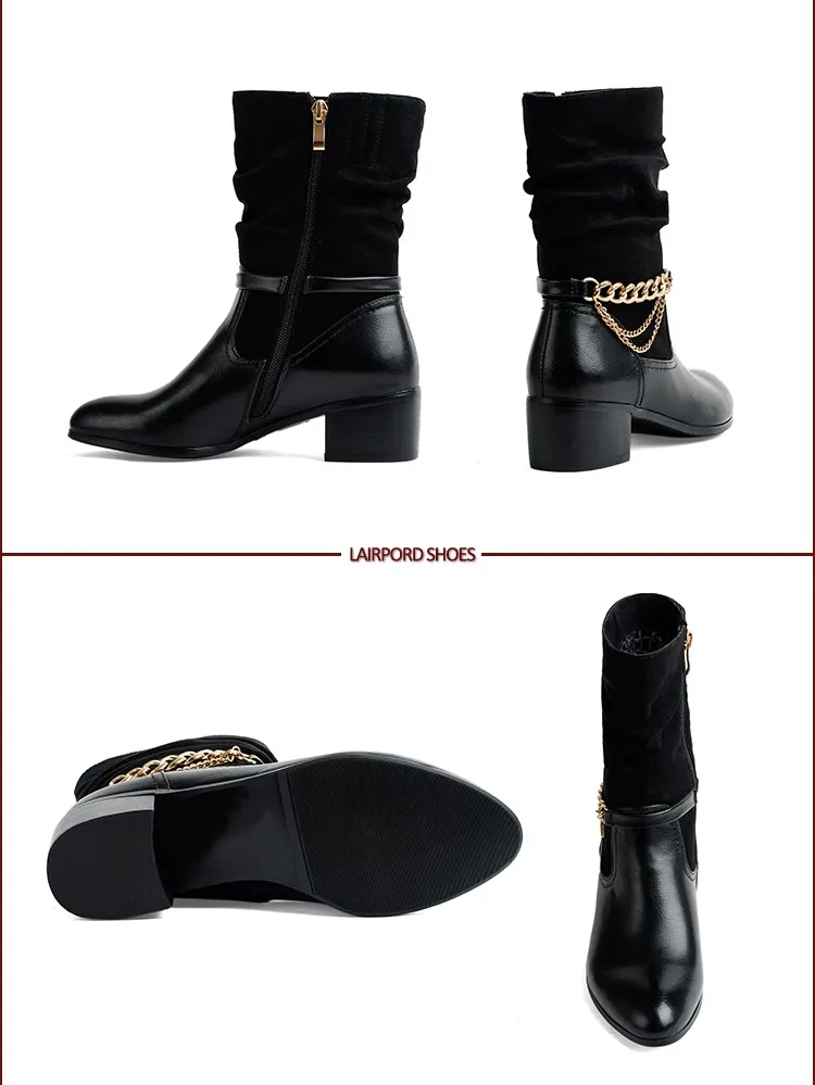 ankle boots with gold chain