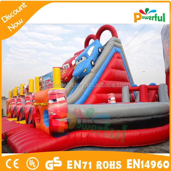 Racing Car Slide Obstacle Course/giant inflatable racing car for rental