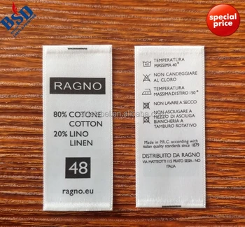Garment Care Label English French Care Instruction Care Label Sticker ...