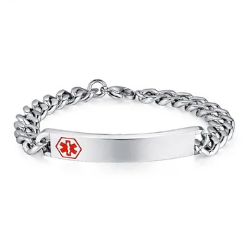 Stainless Steel Id Bracelet Man Woman Medical Alert Bracelets For Stainless Steel Id Bracelet Man Woman Medical Alert Bracelets For Diabetic Free Engraved Name