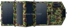 High Quality 7W Portable Solar Charger for Mobile Phone iPhone Mono Solar Panel+Foldable Solar USB Battery Charger Free Shipping
