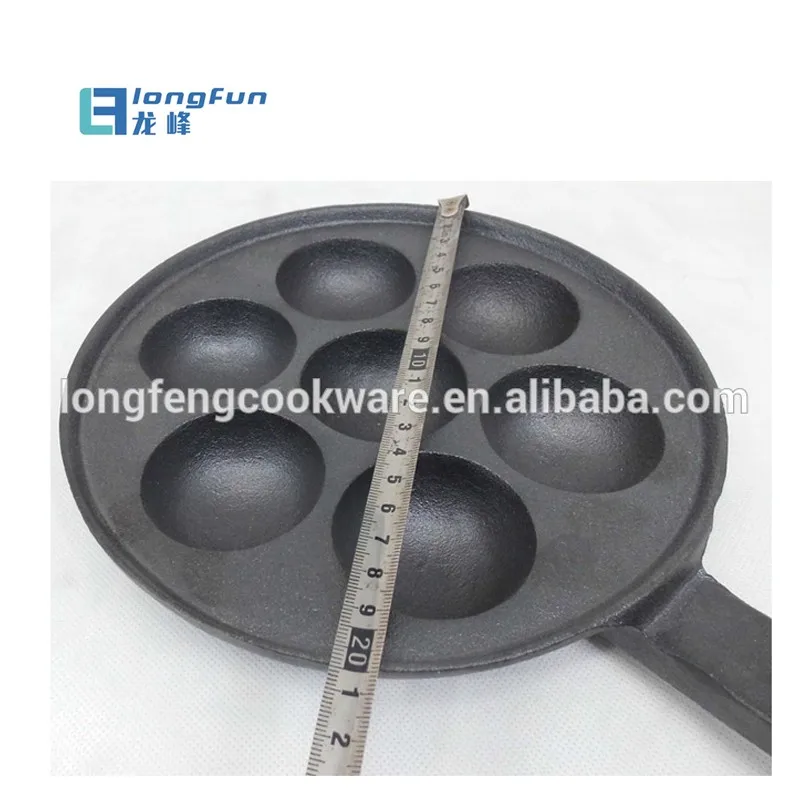 Cast Iron Skillet Egg Poacher Pan Nonstick 7 Holes Grill Baking Pan