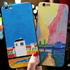 iExplore manufacturer ultra slim soft TPU 3D embossment color printing countryside sunset painting phone case for iPhone 7 8