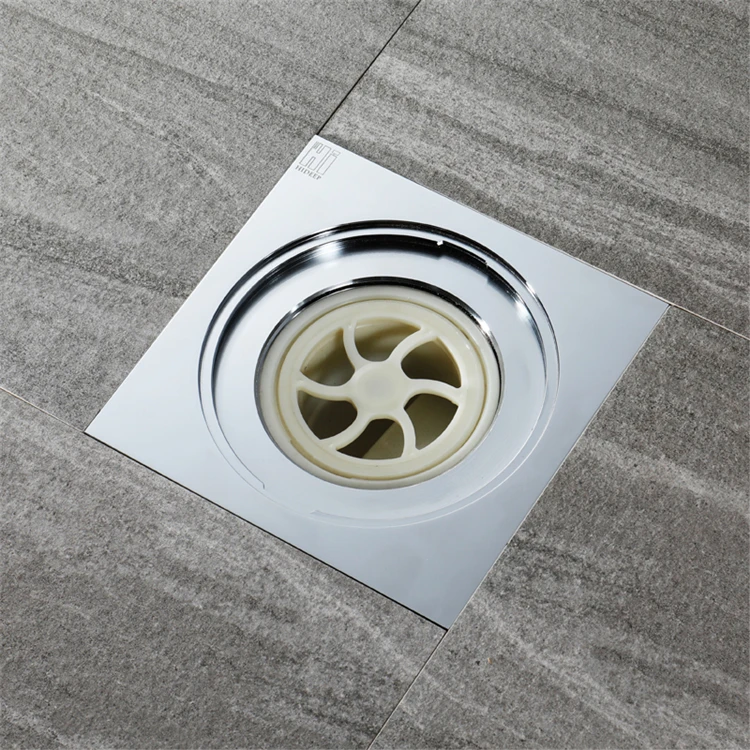 Bathroom Accessories Chrome Brass 150x150mm Shower Drain Anti Odor Floor Drain