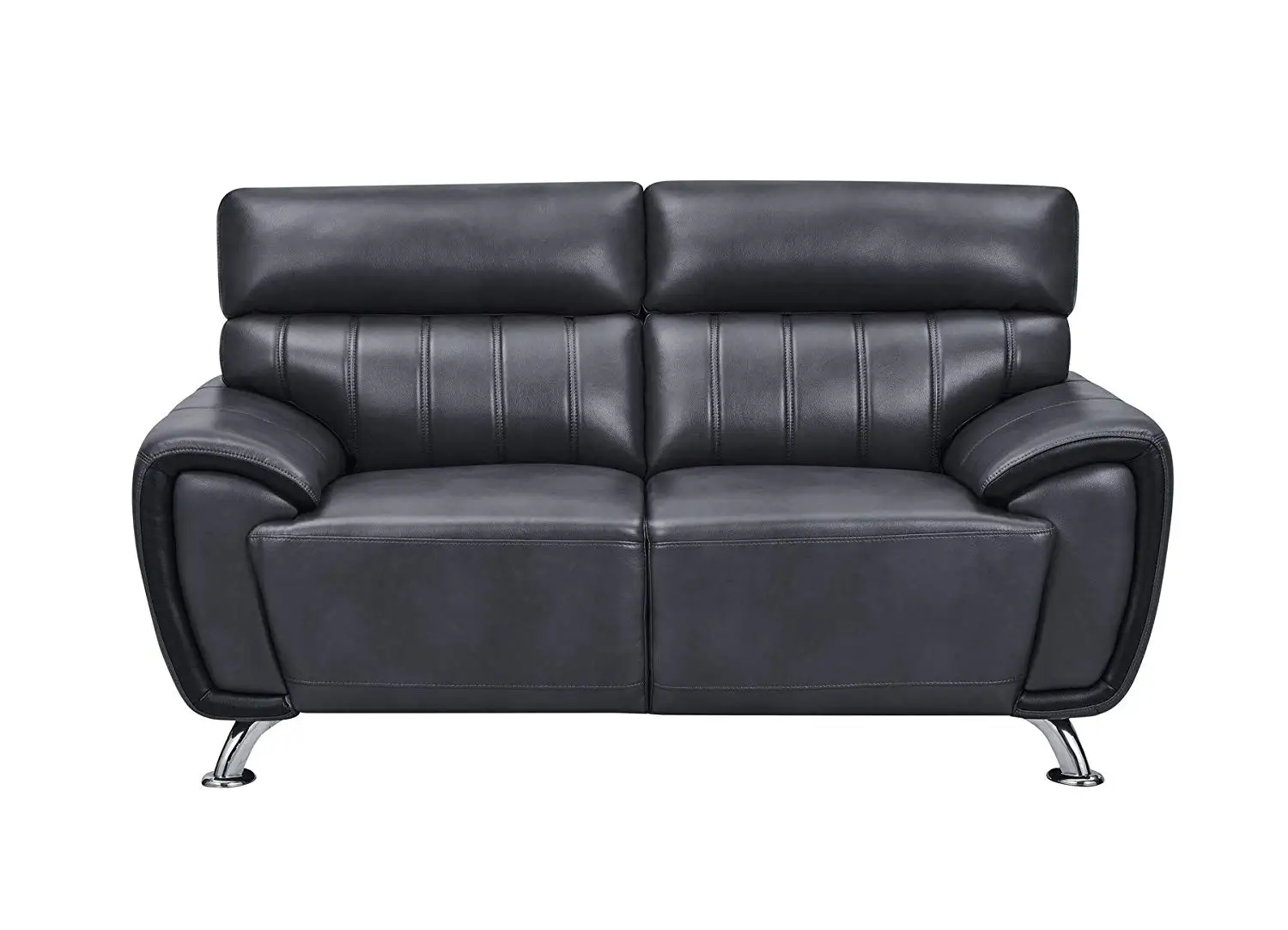 cheapest black real leather sofa