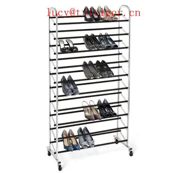 10 Tier 30 Pairs Steel Shoe Rack With Wheels Buy Steel Sepatu Rak Baja Rak Sepatu Baja Rak Sepatu Product On Alibaba Com