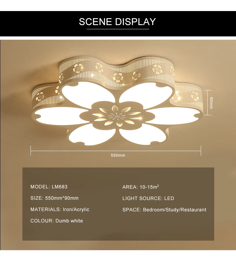 Modern metal indoor bedroom living room hotel lobby 20W decorative LED ceiling light