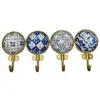 decorative chic retro creative design metal glass crystal small hanger 4 J hooks
