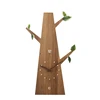 Tree Shape Country Style MDF Wall Clock with Hollow Out Numbers and Non-ticking Silent Motor for Courtyard Decoration