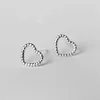 cute graceful beauty thailand 925 sterling silver heart plain earring