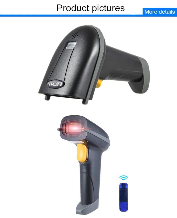 Factory Price 1d Wireless Laser Handheld Barcode Scanner With Memory Ce