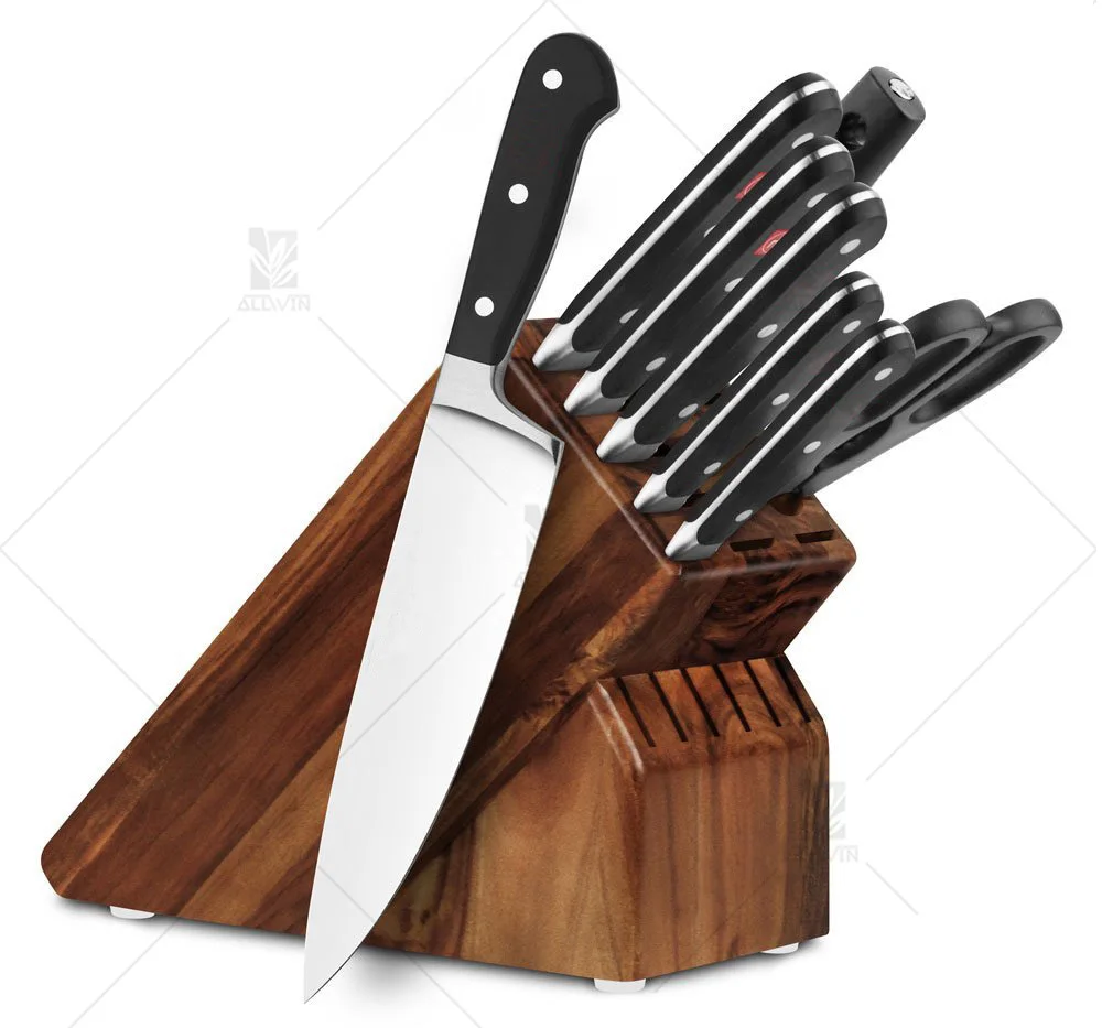 High Quality Acacia Wood Knife Block With Competitive 