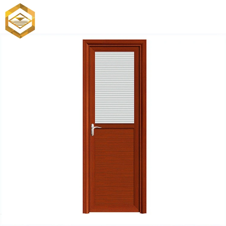 Wood Grain Color Aluminum Frame Half Glass Door Insert Blind Buy Door