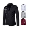 ZH0185X 2018New Fashion Men's Party Evening Casual Embroidery Small Suit Slim Jacket
