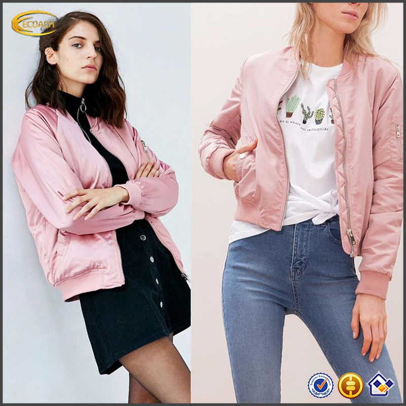 jaqueta bomber rosa feminina