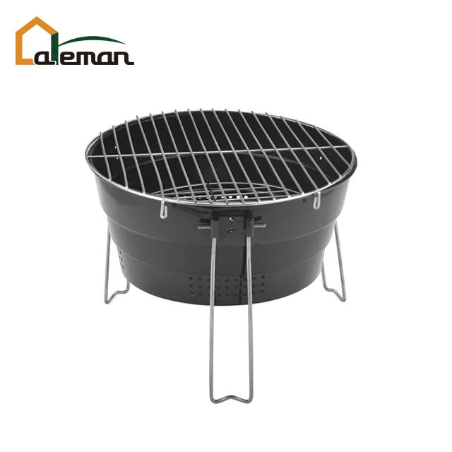 Vouwen Ronde Vormige Ijzer Houtskool Barbecue Grill,Tafel Gietijzeren Pot Buik Houtskool Barbecue Grills Buy