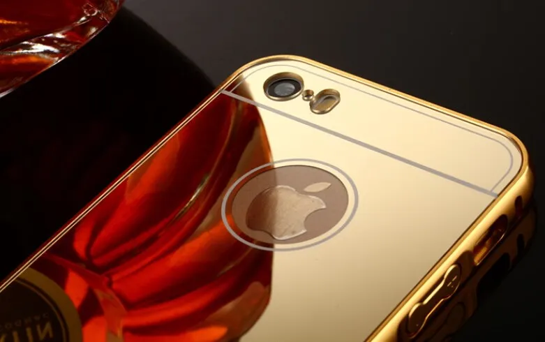 Luxury design case For iphone 5se aluminum 24k metal mirror hard back cover case for iphone