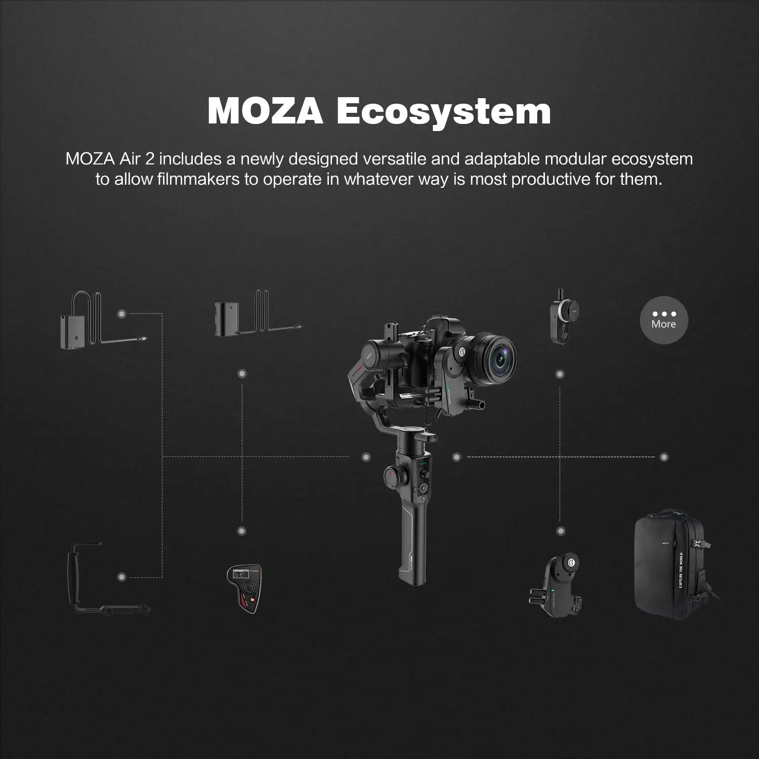 Original Moza Air 2 3-axis handheld video dslr camera gimbal stabilizer for camera