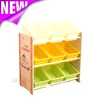63x24x60(H)cm E1 MDF Easy Assembly Indian Bear Wooden Toy Organizer With Nine Bins, Functional Toys Organizer