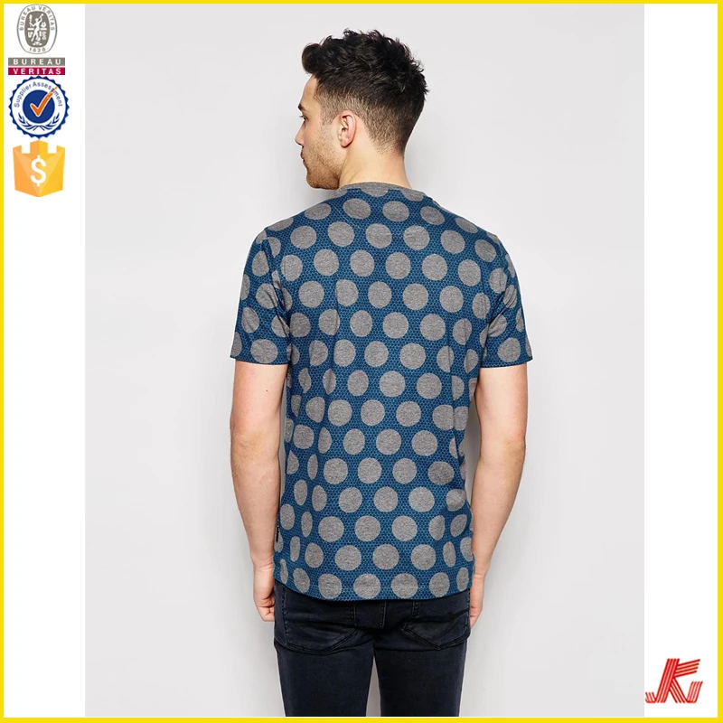 Teal Polka Dot Men's Short Sleeve Shirt
