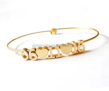 Date Bracelet Build Your Own Number Bangle Wedding Anniversary Date Bracelet Build Your Own Number Bangle Wedding Anniversary Save The