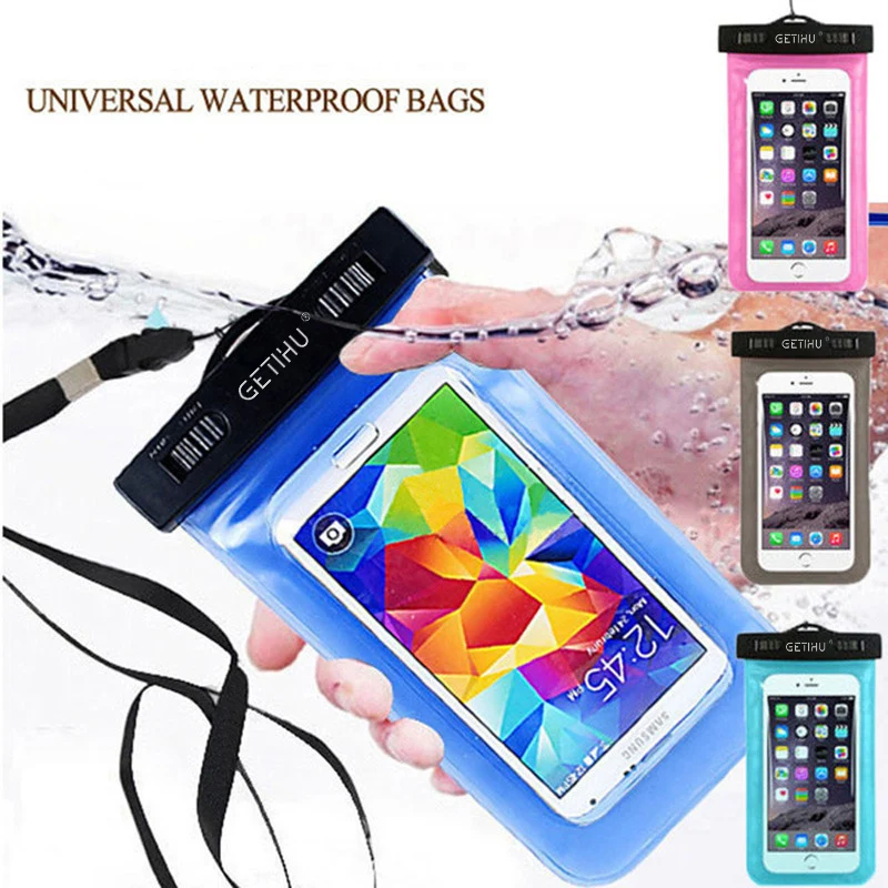 New products Universal Waterproof case for iphone X XS MAX 8 7 6s 5 Plus Cover Bag pouch bag Case with Lanyard