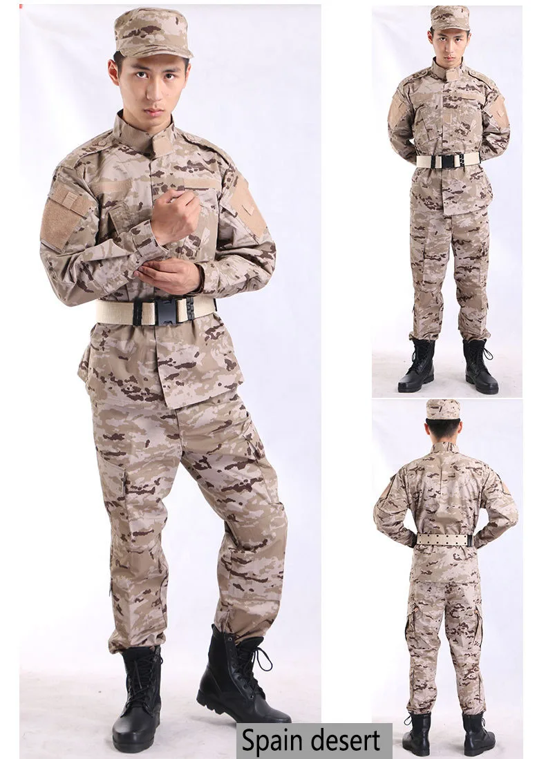 即时交货库存快速批发军布沙漠军事迷彩制服卡其色军队制服 acu 军装