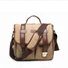 Inside Detachable Full Foam Padded Panels Leather Trim Canvas Camera Messenger Bag with Cotton Webbing Sling Removable Dividers