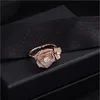 2017 New Wholesale Camellia Ring Diamond 3A Zircon Rings Super Flash Women Finger Ring