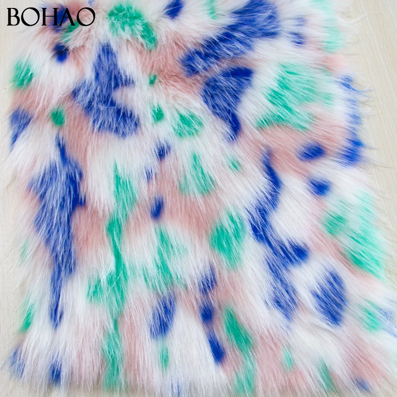 
Pretty Looking Bright Colorful Fake Fur Fabric Textile 