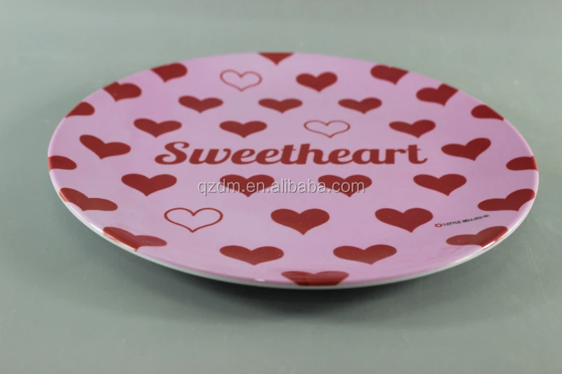 Sweet Heart Plastic Dinner Plaste Melamine Loving Heart Dishes