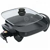 Black 12 inch electric frying pan multi function electric skillet with removable adjustable temperature control