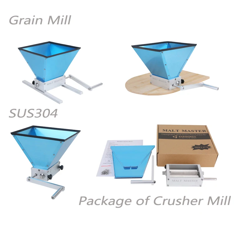 Brand New Barley Crusher Malt Grain Mill 3 Roller for Home Brewing