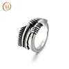 Trendy Leaf Design Unisex Unique Stainless Steel Silver Rings For Men And Women