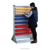 small parts hanging storage bin used louvered panel rack system
