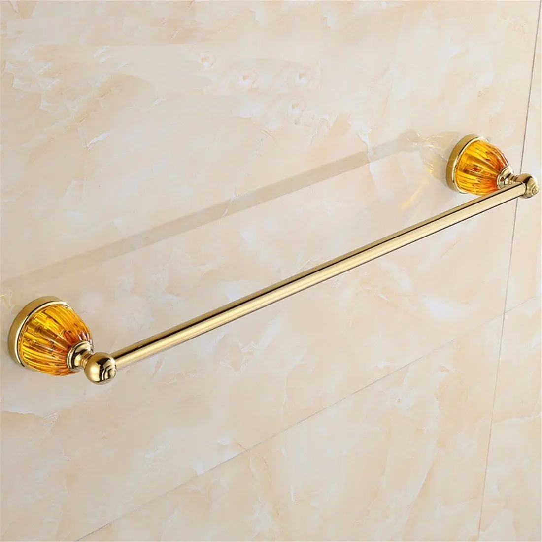 LAONA European style gold zinc alloy amber base bathroom fittings towel ring single and double rod,Single rod